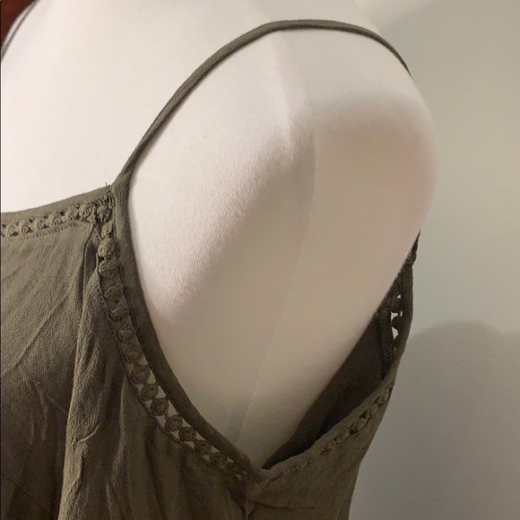 SOPRANO Olive Green Cold Shoulder Boho Dress S - Picture 5 of 11